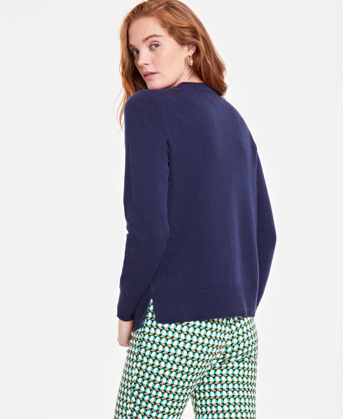 ON 34TH WOMEN'S CREWNECK LONG-SLEEVE SWEATER, CREATED FOR MACY'S 