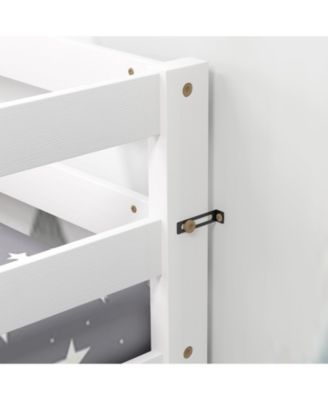 Twin Size Sturdy Wooden Bunk Beds with Ladder and Safety Rail