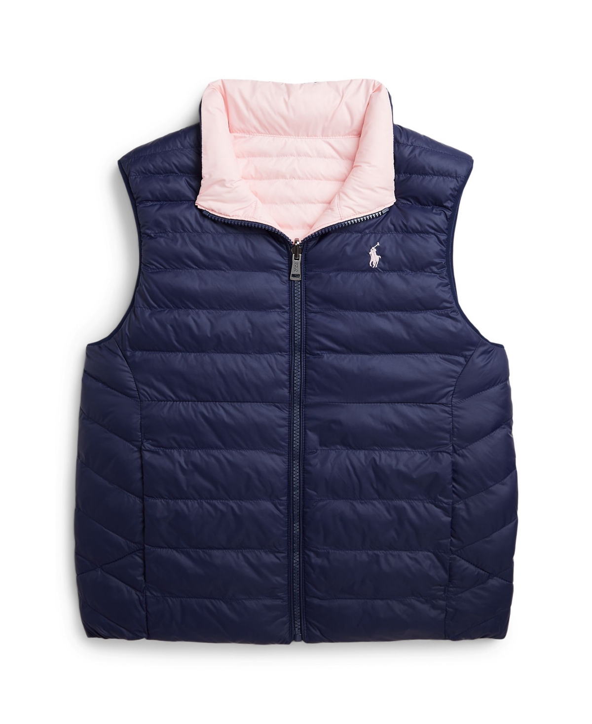 Polo Ralph Lauren Kid's Unisex P-Layer 2 Reversible Quilted Vest Jacket -Hint Of Pink