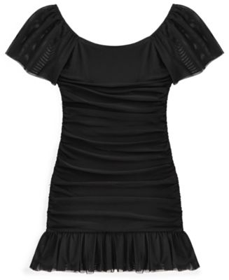 jules big girls ruched flutter-sleeve mesh dress reviews With Jules Big Girls Ruched Flutter-Sleeve Mesh Dress
