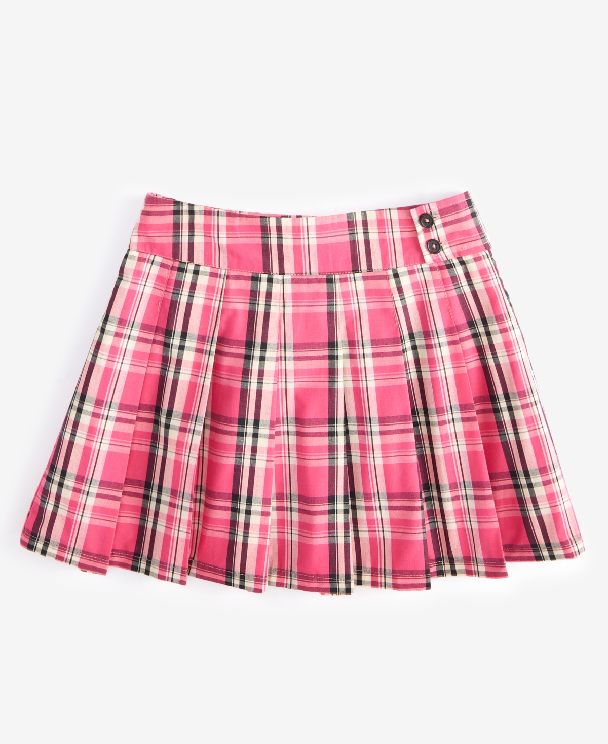 With Jules Big Girls Pleated Plaid Mini Skirt