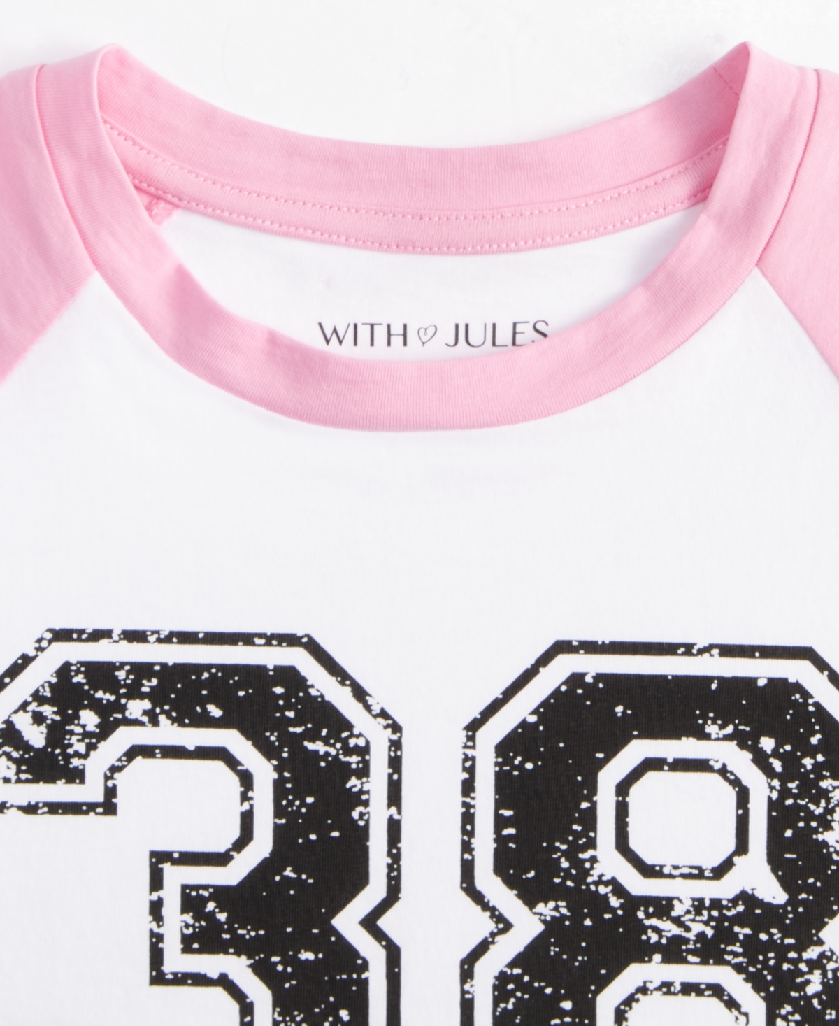 With Jules BBig Girls Raglan-Sleeve Graphic T-Shirt -(Multi)