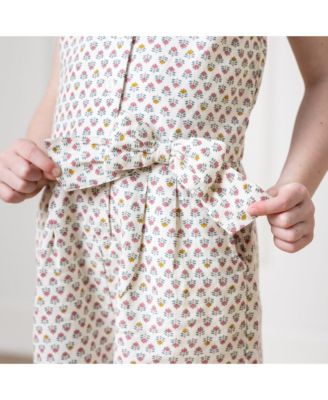 Big Girls Halter Button Front Linen Romper