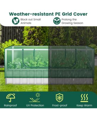 Galvanized Raised Garden Bed with Greenhouse Cover