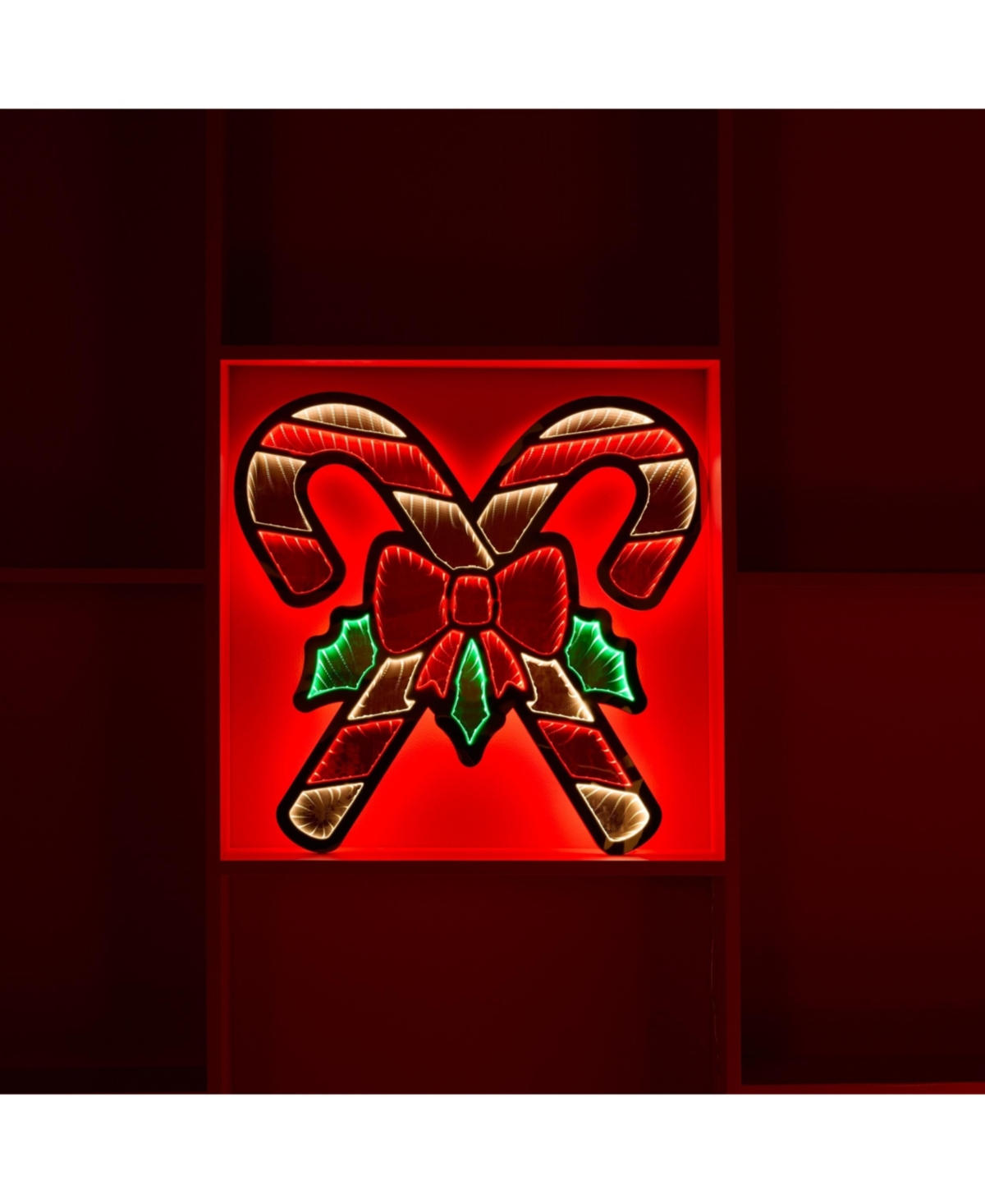 Slickblue Infinity Double Candy Cane Decoration – Unique Holiday Accent for Festive Displays - White, Green