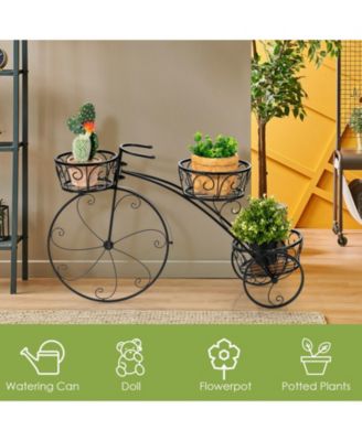 Tricycle Plant Stand Flower Pot Cart Holder in Parisian Style