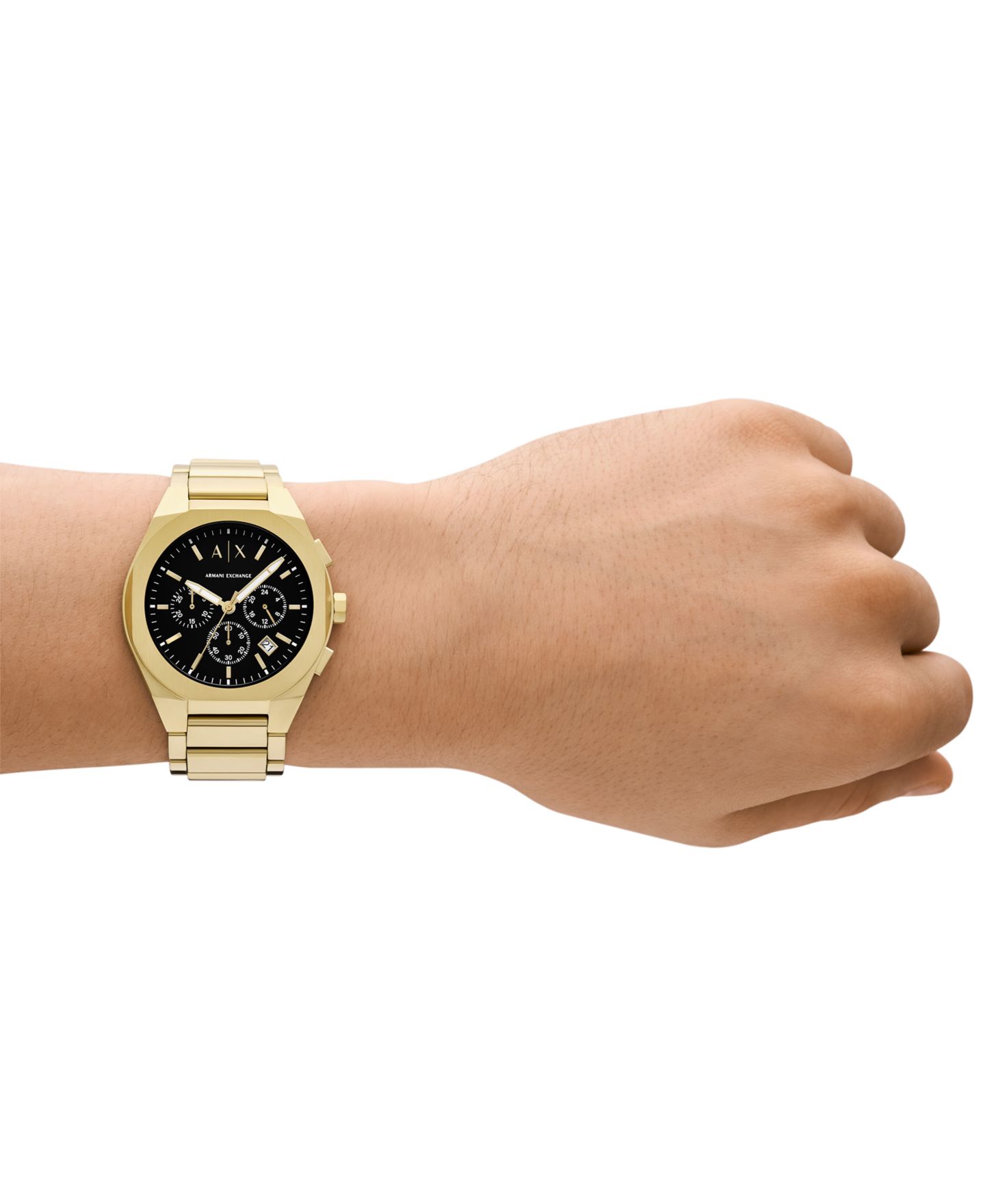 Мужские часы A|X Armani Exchange Sync Quartz Chronograph Gold Stainless Steel Watch 42MM — фото 5