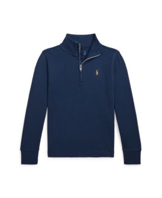 Toddler and Little Boys Cotton Interlock Quarter-Zip Pullover shirt