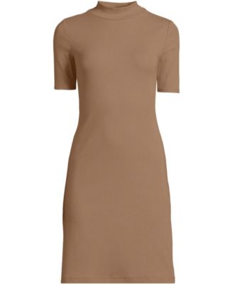 Women's Knit Rib Mock Neck Dress