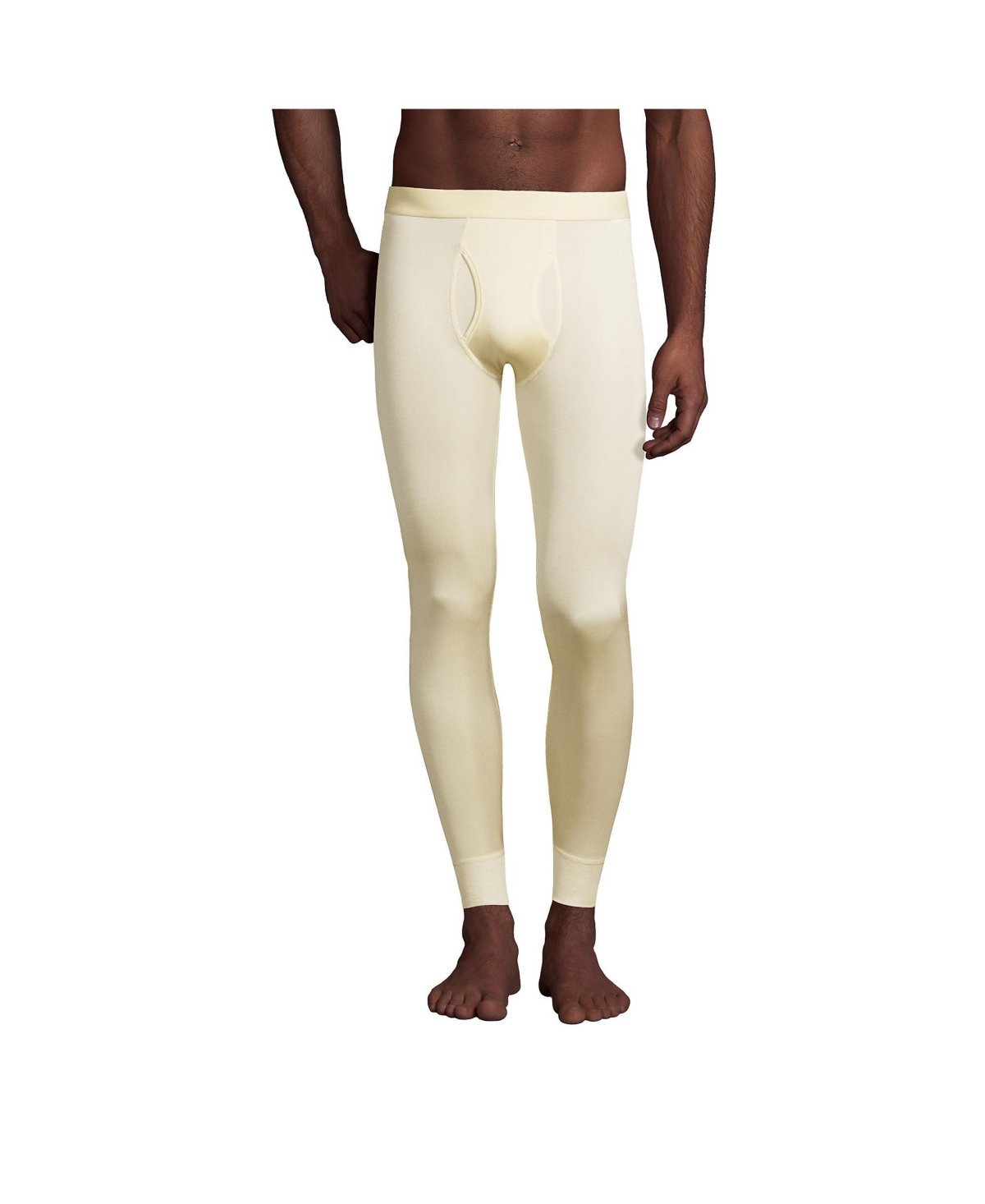 Men's Silk Long Underwear Pants - Ecru