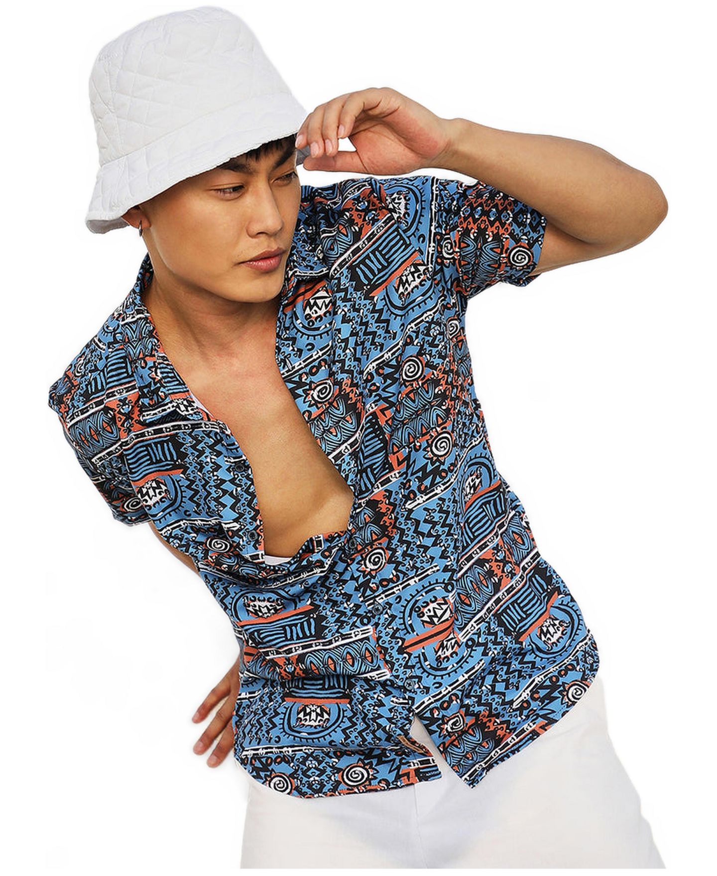 Мужская рубашка Cahoot Campus Sutra Icy Blue Artistic Bohemian, цвет: Синий — фото 4