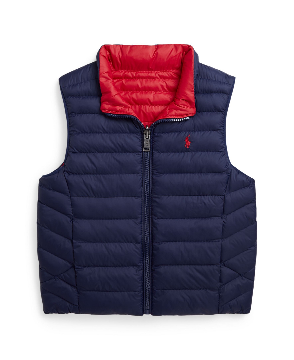 Polo Ralph Lauren Toddler and Little Kid's Unisex P-Layer 2 Reversible Quilted Vest Jacket -Red