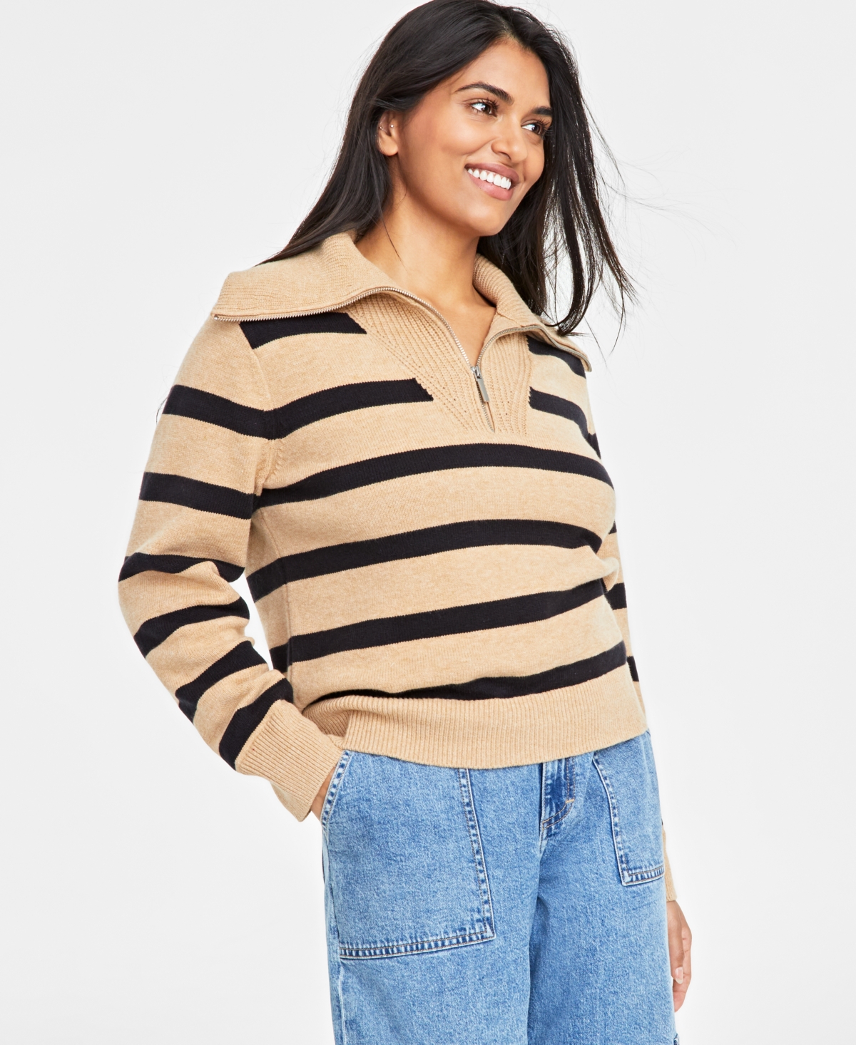 ON 34TH WOMEN'S QUARTER-ZIP SWEATER, CREATED FOR MACY'S 