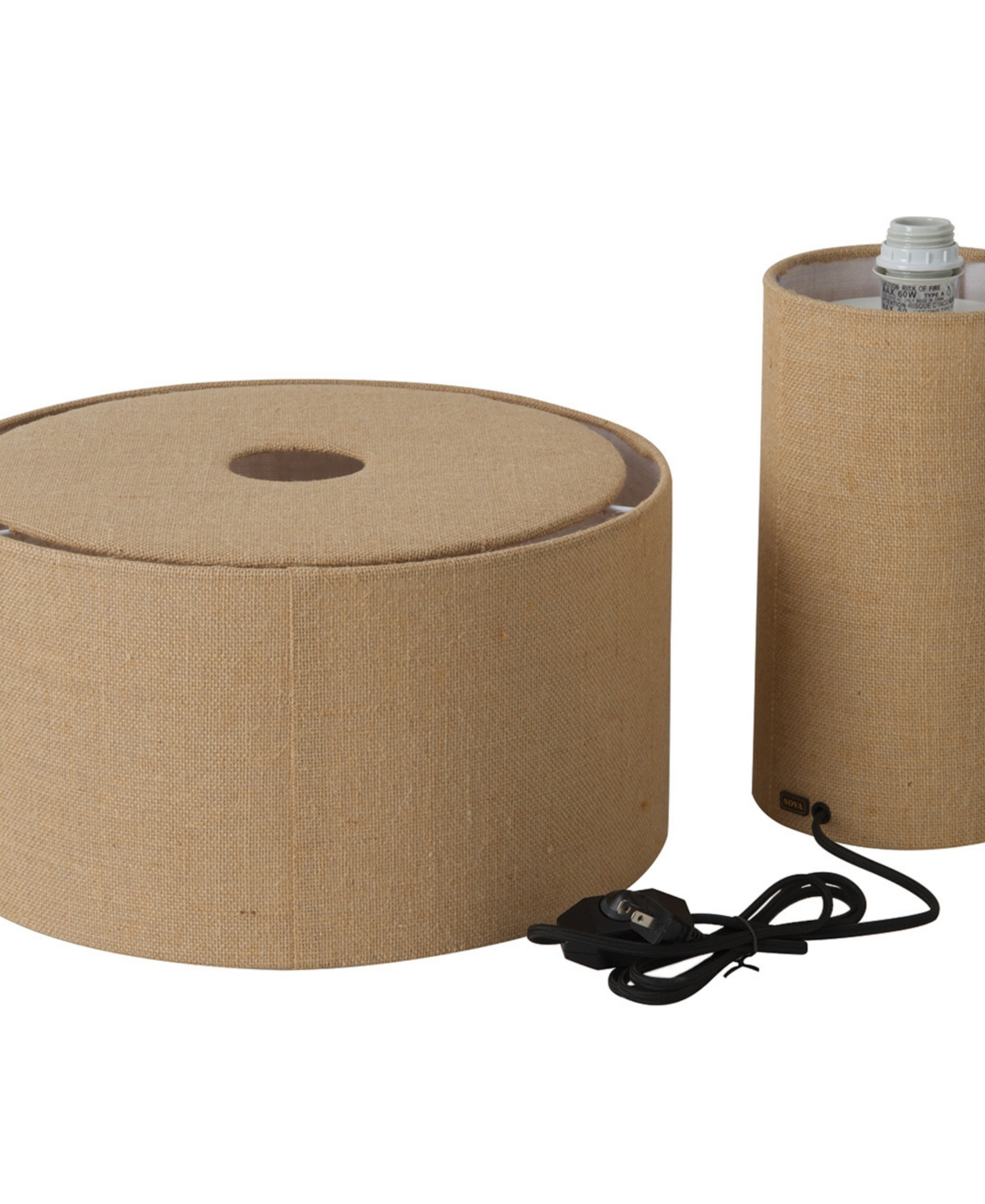 Nova of California Moonlight 19" Natural Burlap 4-Way Rotary Switch Table Lamp