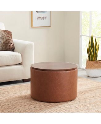 Parker Large Round Coffee Table Storage Ottoman