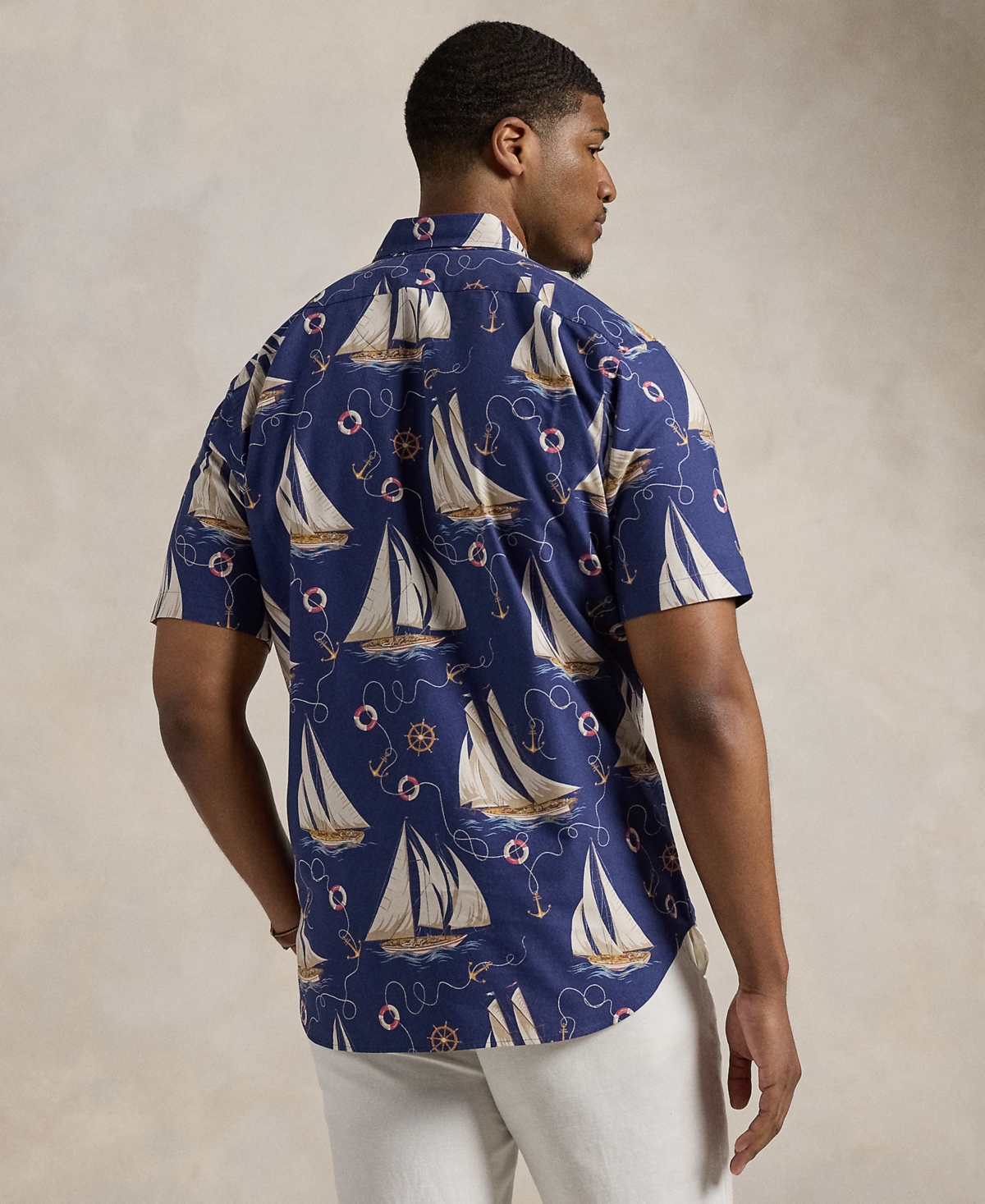 Polo Ralph Lauren Men's Big & Tall Nautical-Print Oxford Shirt