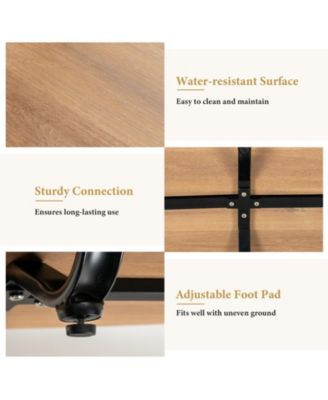 2-Tier Glass-Top Oval Coffee Table with Wooden Shelf for Living Room