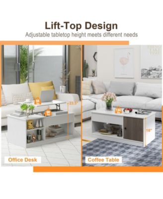 Modern Coffee Table with Lift Tabletop and Storage Compartments