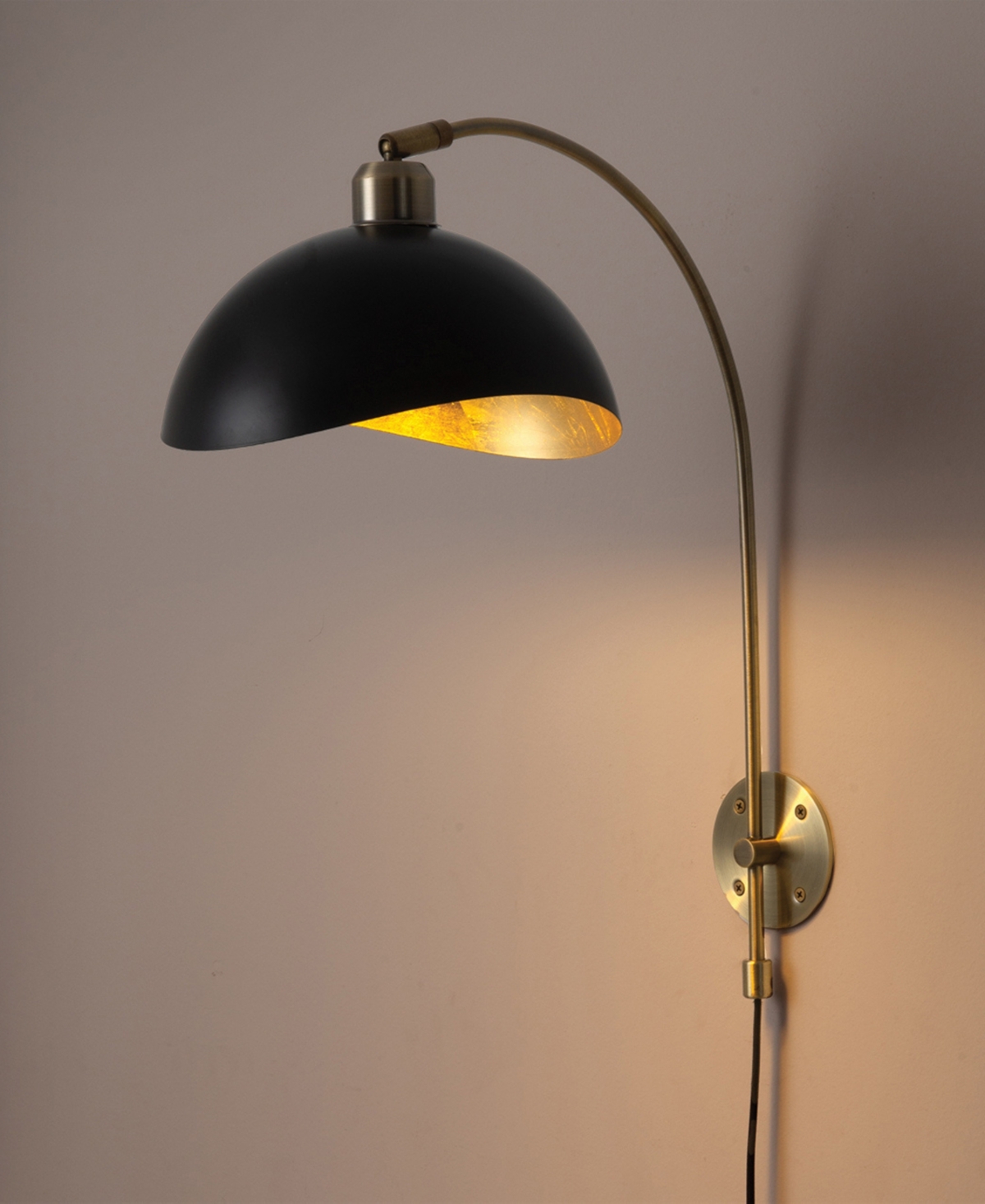 Shop Nova Of California Luna Bella 8" Switch Wall Sconce In Brass,matte Black