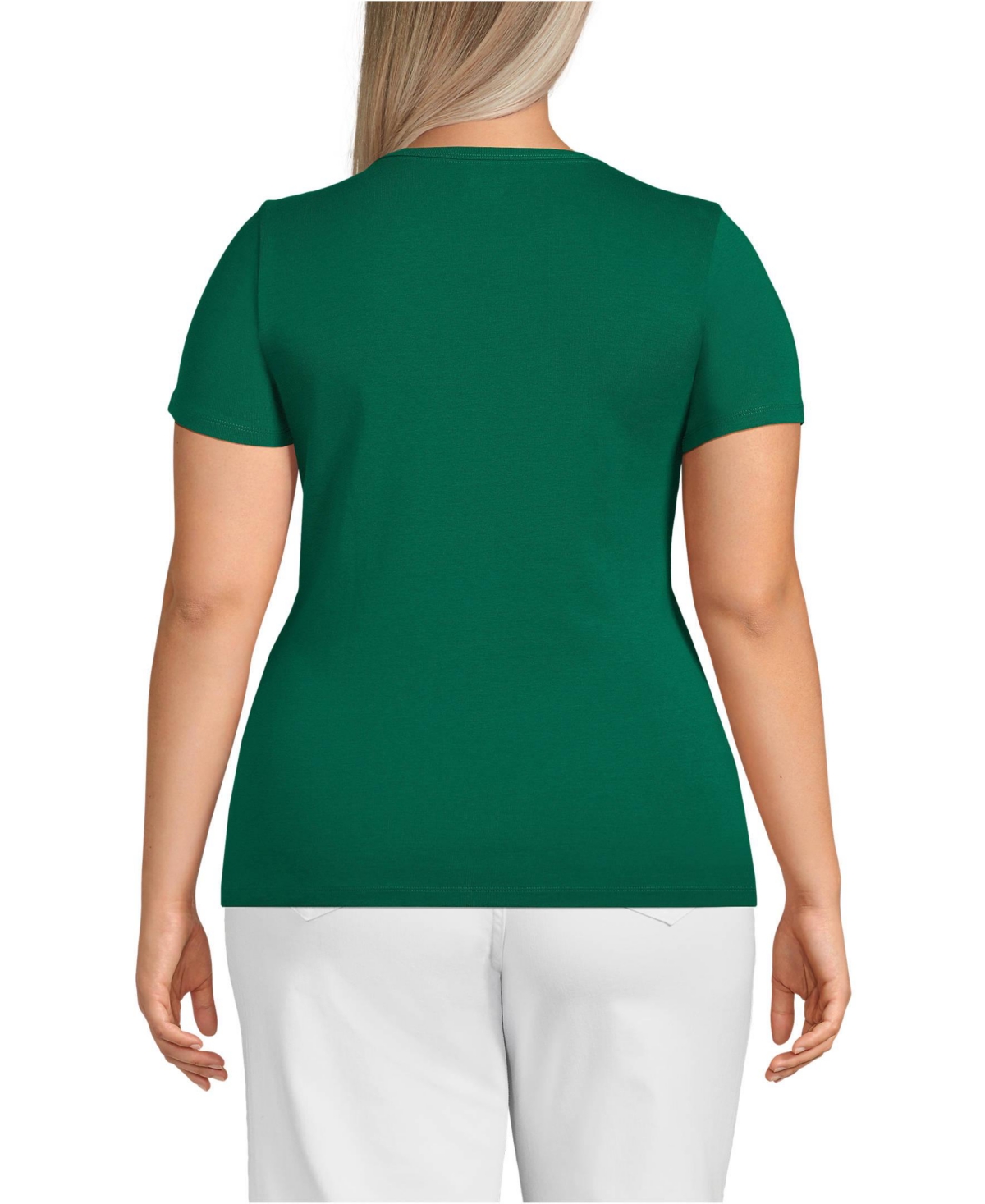 Lands' End Plus Size Cotton Rib T-shirt