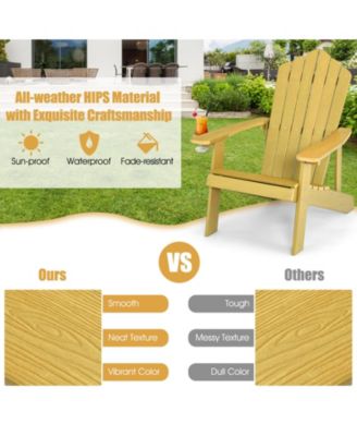 Weather Resistant HIPS Outdoor Adirondack Chair with Cup Holder
