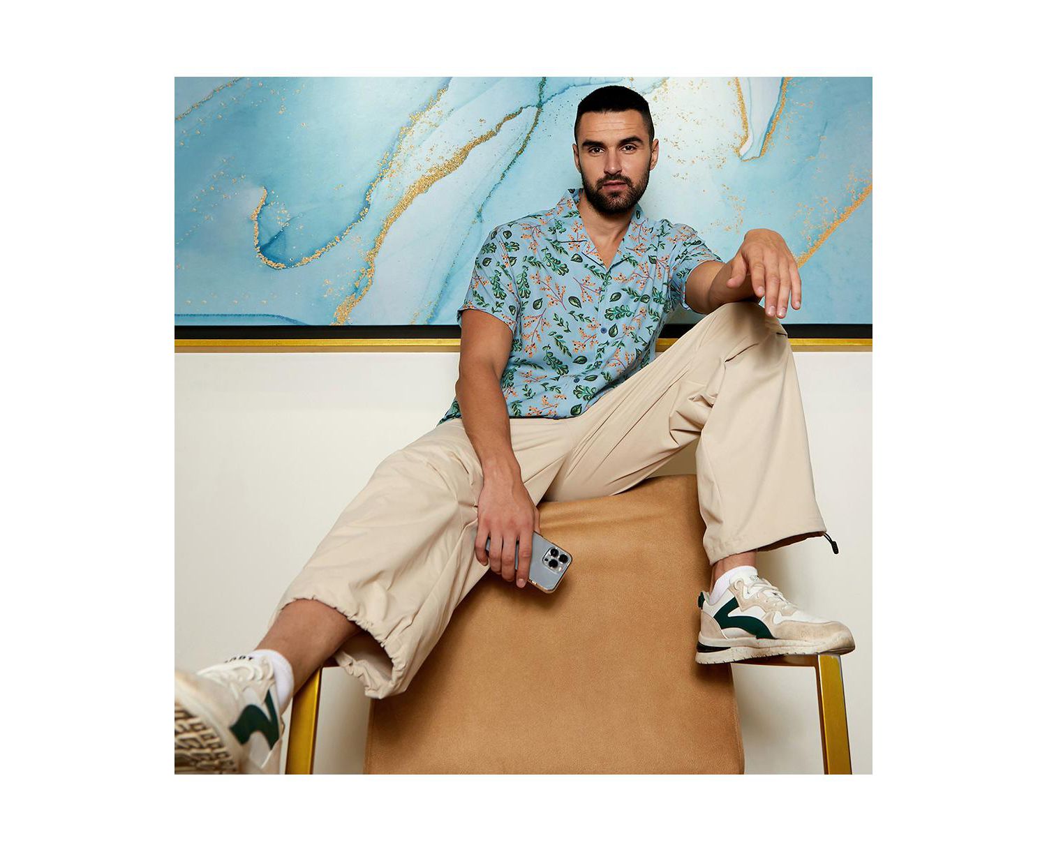 Men's Sky Blue Foliage Shirt