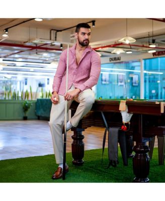 Men's Nude Pink Self-Design Intertwine Shirt