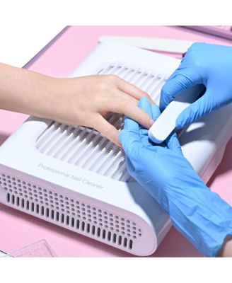 24W Nail Dust Collector Vacuum Cleaner Nail Vacuum Fan Nail Suction Dust Extractor with Reusable Filter for Nail Salon, Nail Artists, Nail Art Enthusiasts