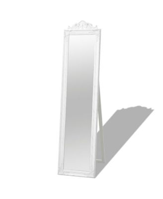 Free-Standing Mirror Baroque Style 63"x15.7" White