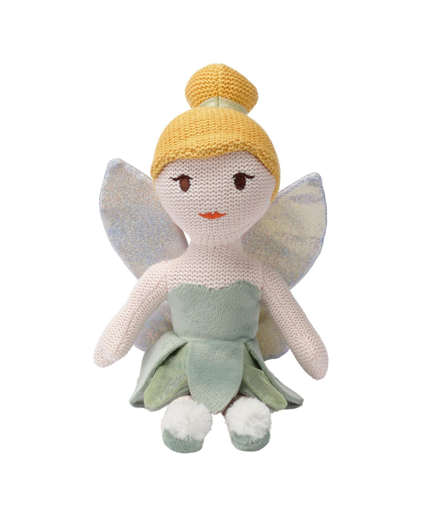 Детские куклы Bedtime Originals Disney Tinker Bell Luxury Knit Plush Fairy Stuffed Animal Toy, цвет: Зелёный — фото 2