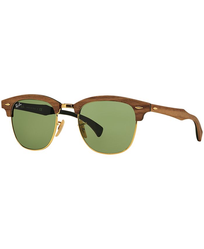 Ray Ban Sunglasses Rb3016m Clubmaster Wood Reviews Sunglasses By Sunglass Hut Men Macy S