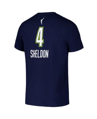 Men's and Women's Jacy Sheldon Navy Dallas Wings 2024 WNBA Draft Name Number T-Shirt