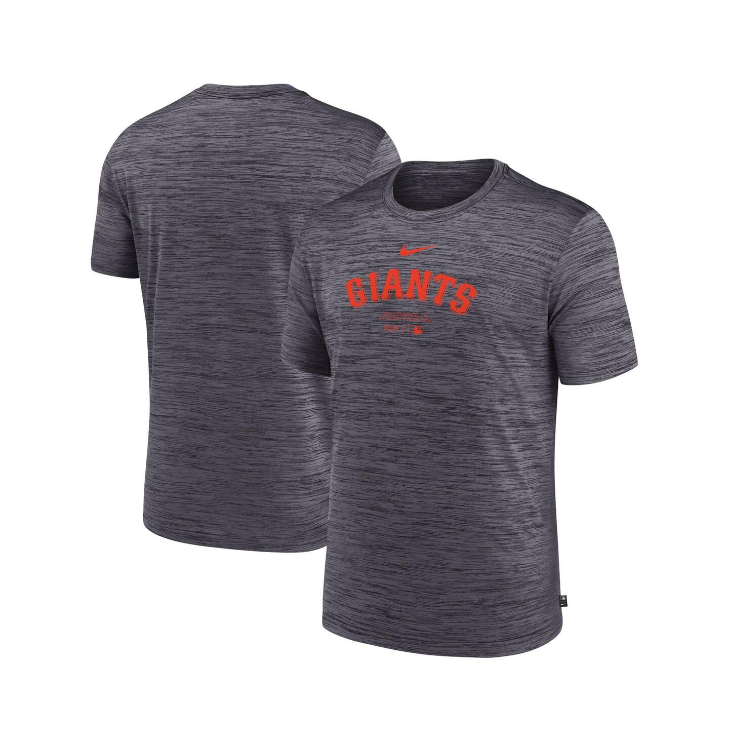 Мужская футболка Nike Charcoal San Francisco Giants Authentic Collection Velocity Performance Practice — фото 1