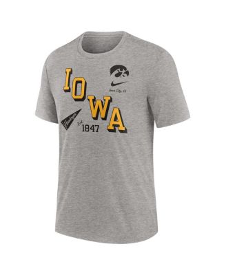 Men's Heather Gray Iowa Hawkeyes Blitz Roll Call Tri-Blend T-Shirt