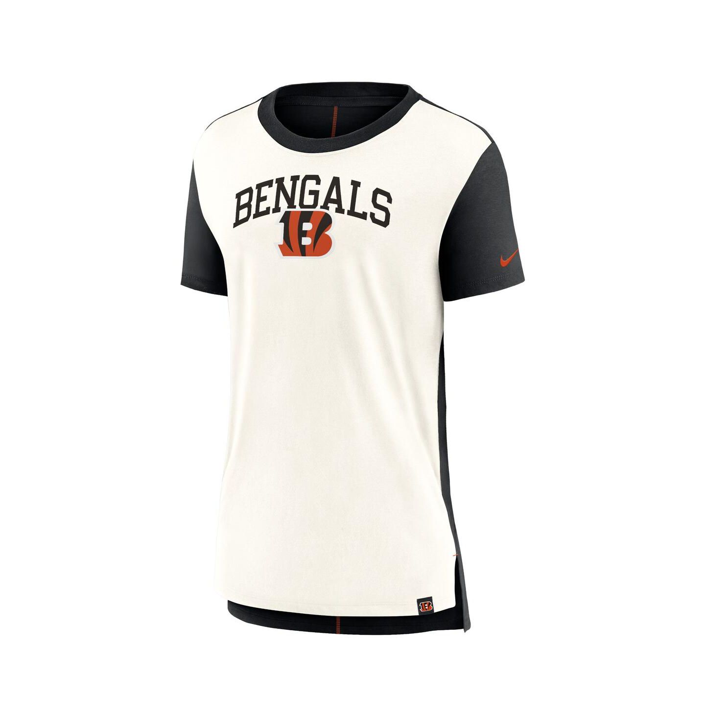 Женская футболка Nike Cream/Black Cincinnati Bengals Wordmark Tri-Blend — фото 3