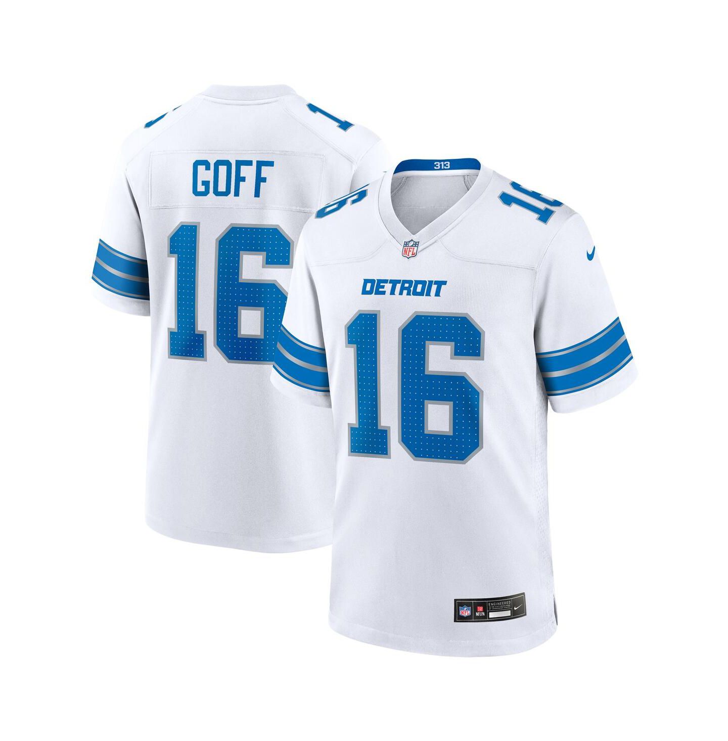 Мужской топ Nike Jared Goff White Detroit Lions Game Jersey — фото 1