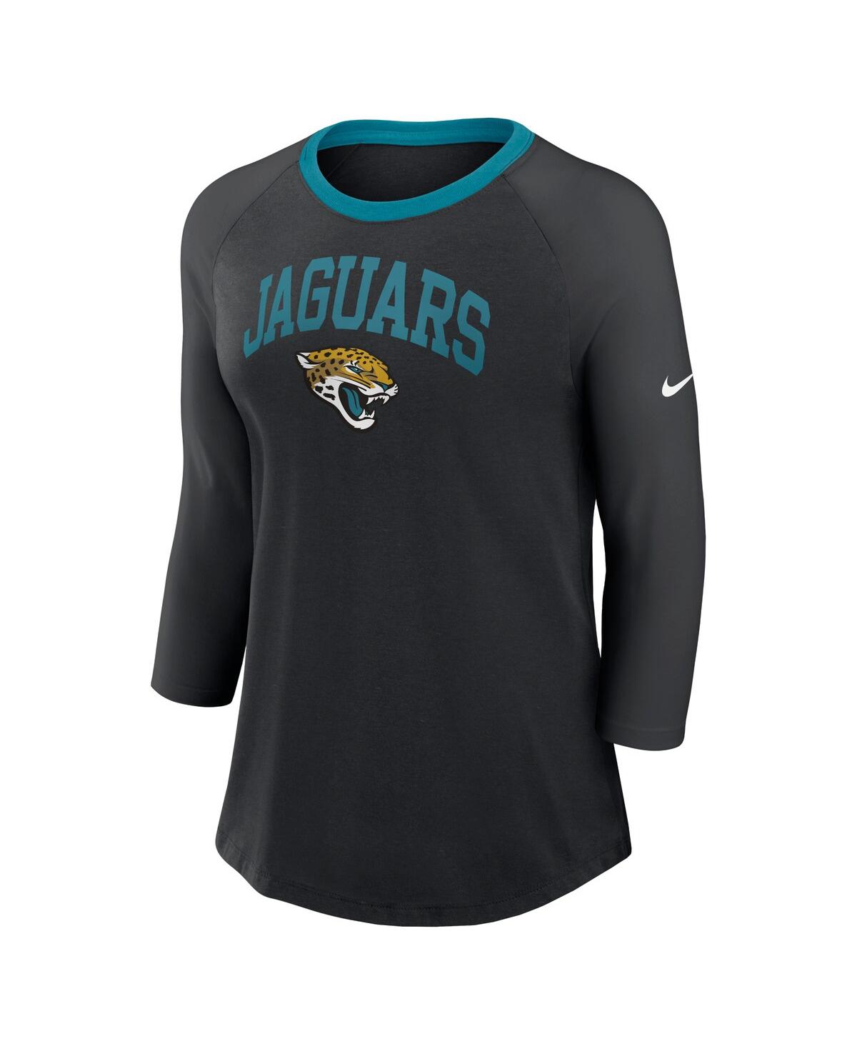 Nike Women'sJacksonville Jaguars Raglan 3/4 Sleeve T-Shirt - Black