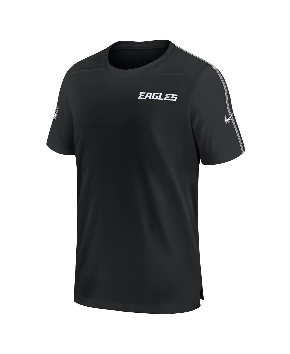 Nike Black Philadelphia Eagles 2024 Sideline Coach Uv Performance T-shirt In Black