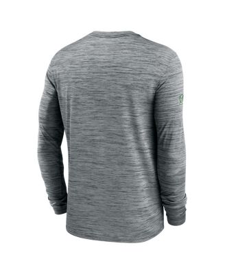 Men's Gray New York Jets 2024 Sideline Velocity Performance Long Sleeve T-Shirt