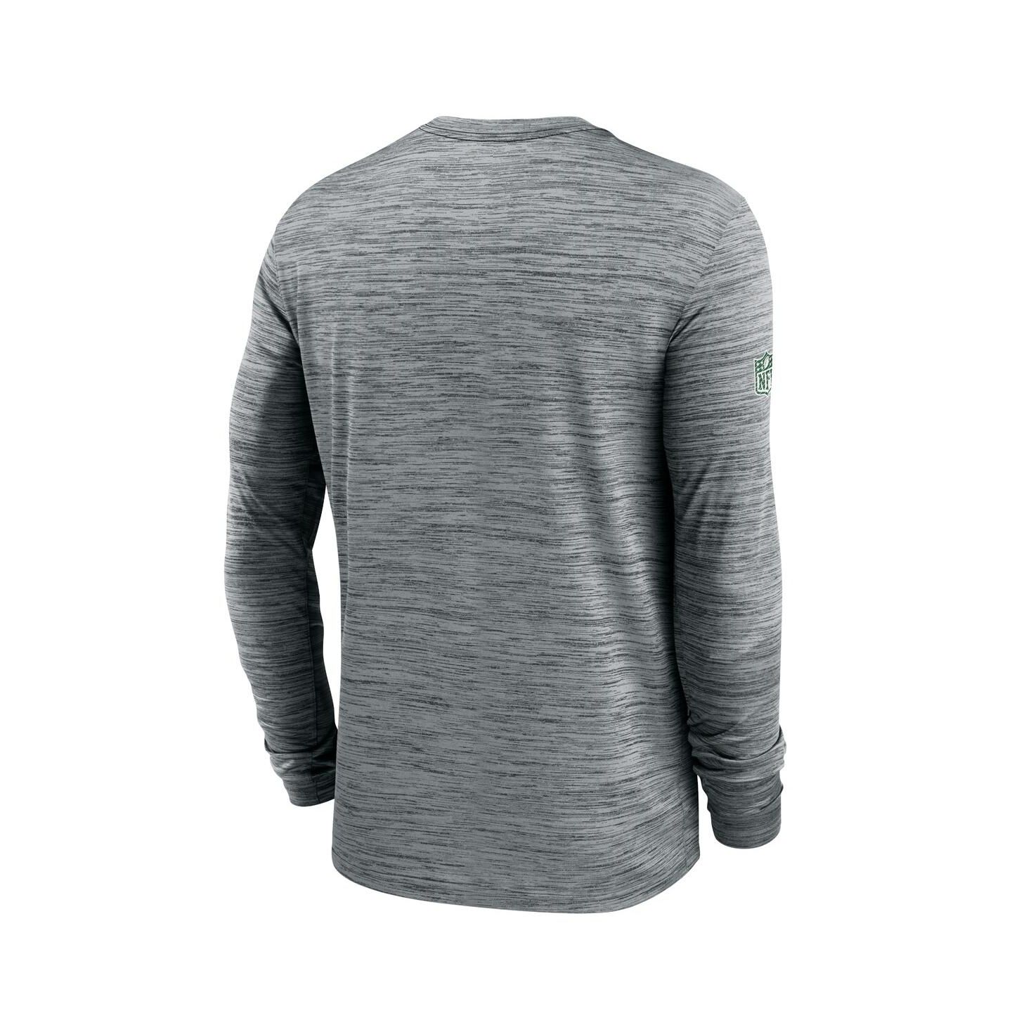 Мужская футболка Nike Gray New York Jets 2024 Sideline Velocity Performance Long Sleeve — фото 2