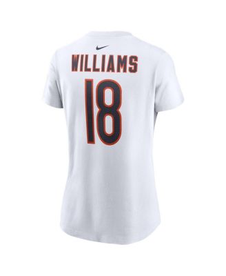 Women's Caleb Williams White Chicago Bears 2024 NFL Draft First Round Pick Fuse Name Number T-Shirt