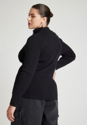 Women's Plus Size Two Way Zipper Sweater
