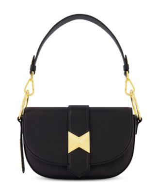 Gold Plated Hardware Grain Leather Saddle Bag