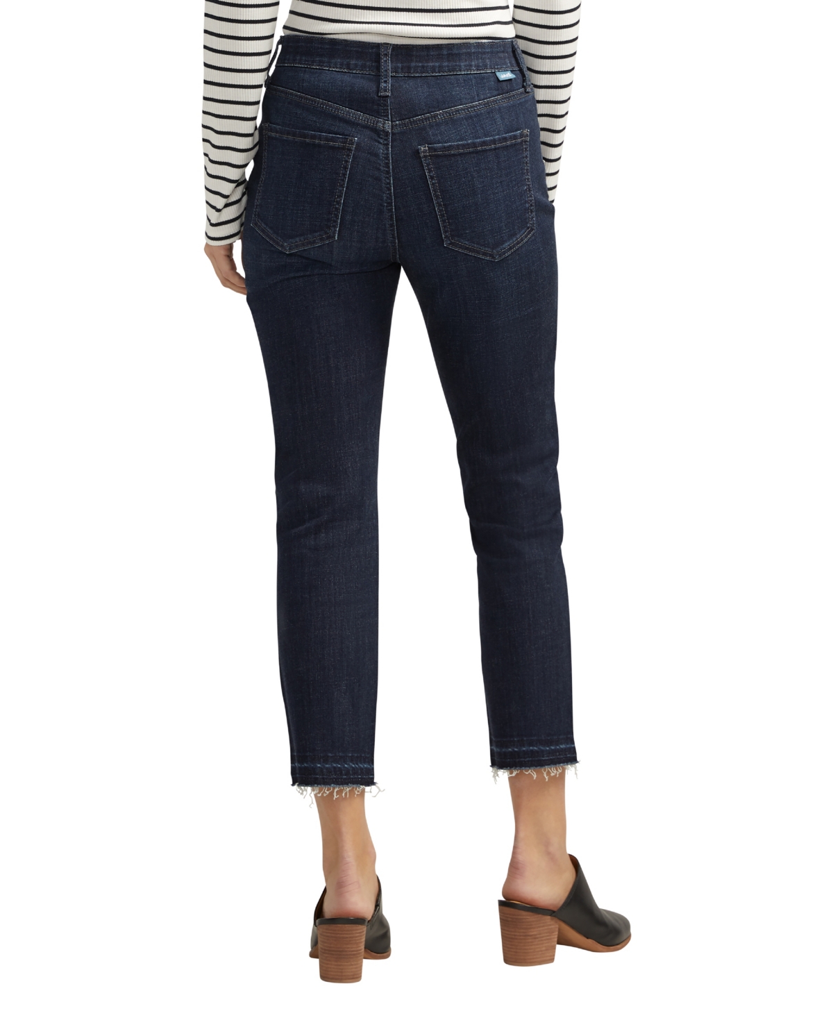 Jag Carter High Waist Raw Hem Girlfriend Jeans In Palais Blue