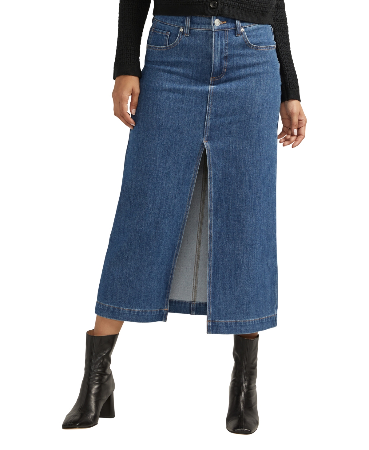 Women's Bailey Midi Denim Skirt - L'Avenue Blue