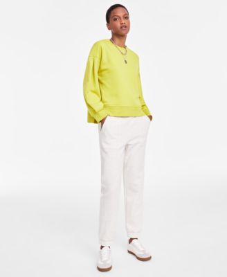Shop On 34th Womens Crewneck Sweatshirt Fleece Joggers Created For Macys In Sea Spray