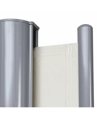 237 x 71 Inch Patio Retractable Double Folding Side Awning Screen Divider
