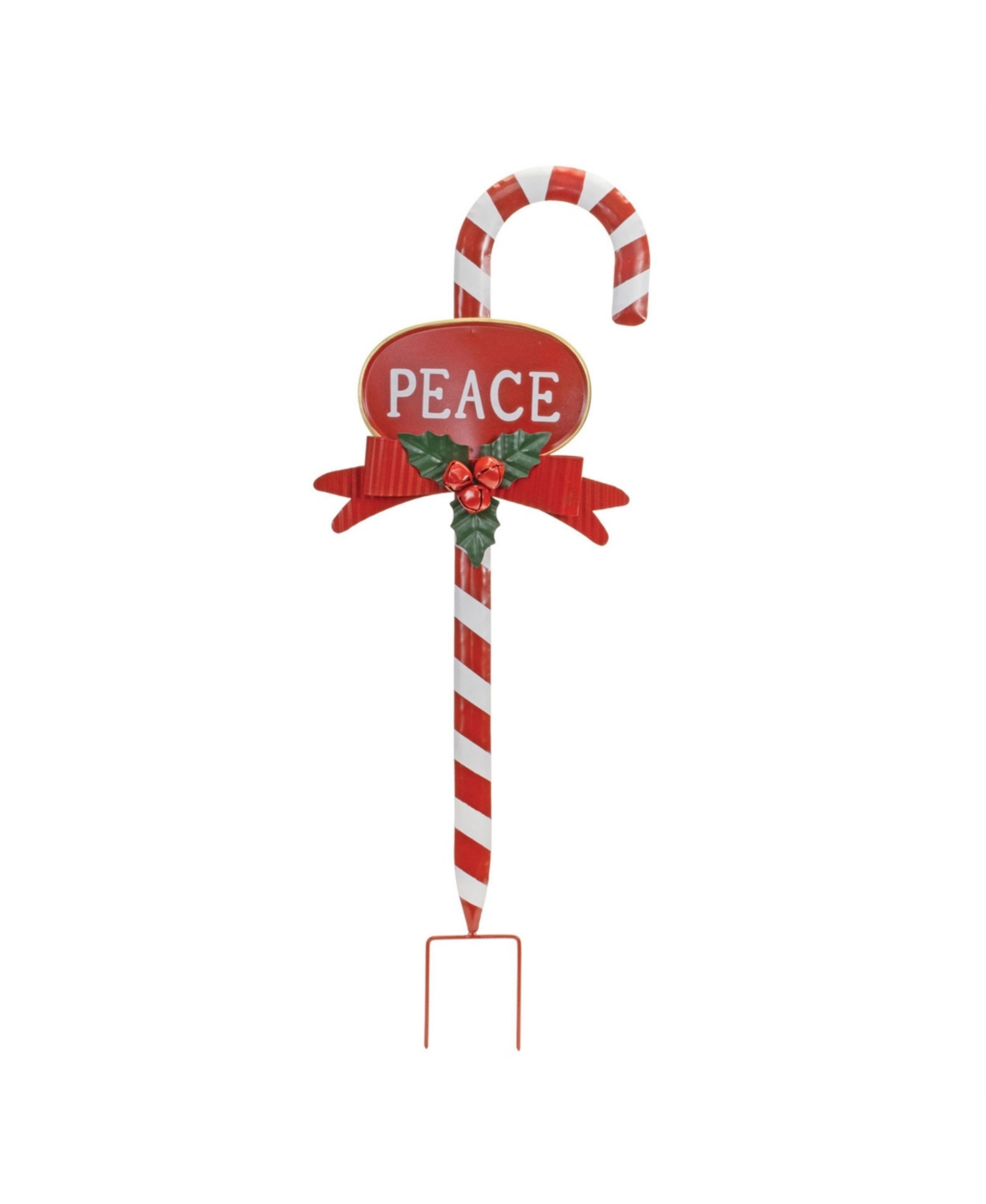 Slickblue Set of 3 Candy Cane Stakes – Festive Garden Decorations for the Holidays - White