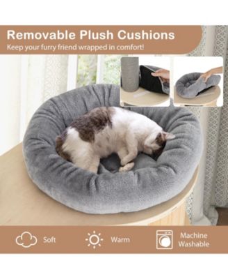 6-tier Floor-to-Ceiling Cat Tree 100-110 Inches Adjustable Height