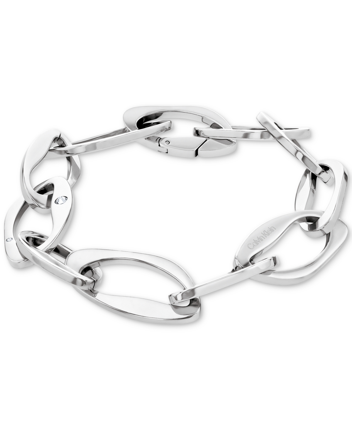 Calvin Klein Women's Organic Shape Chain Bracelet In Silver
